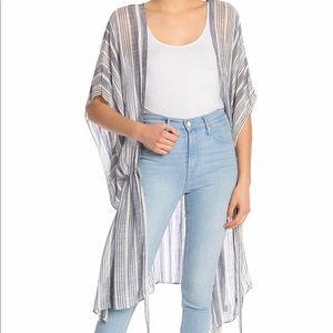 Melrose & market striped tiefront duster cover up